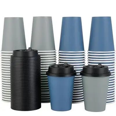 LITOPAK 100-Pack 12 oz Disposable Paper Coffee Cups, View more