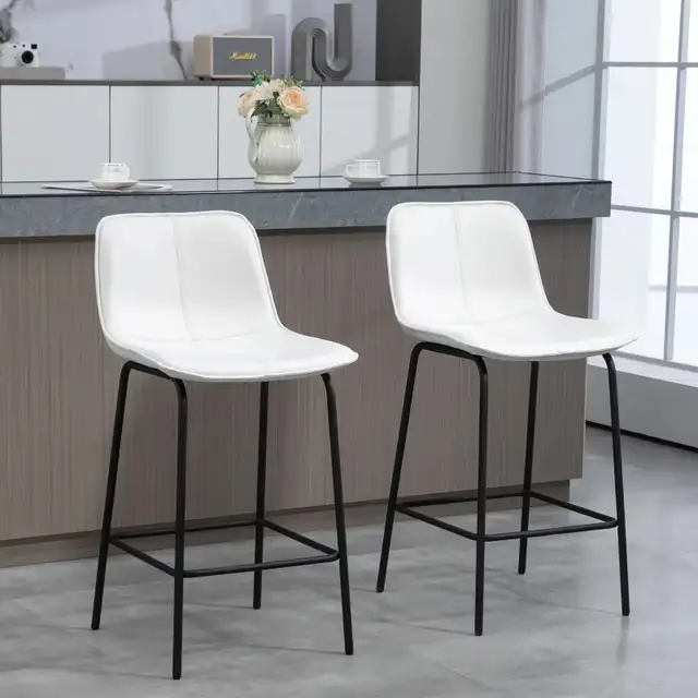 Upholstered Counter Height Bar Chair, Kitchen Stool with Steel  in Chairs & Recliners in Markham / York Region - Image 7