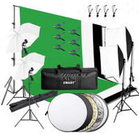 EMART 8.5 x 10 ft Backdrop System, Pro Photography Lighting Kit