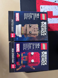 Lego Brickhead 40670, 40671 Iron Spider-Man and Potted Groot 