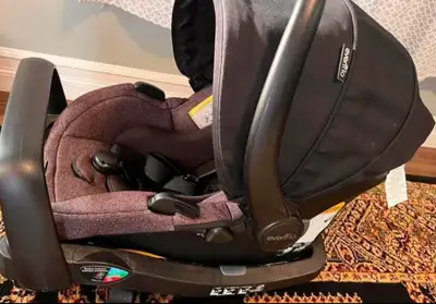 Infant car seat with car base and stroller, View more