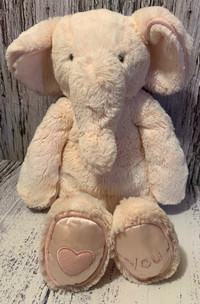 JELLYCAT London Baby Pink Piper Elephant “Love You “ Plush