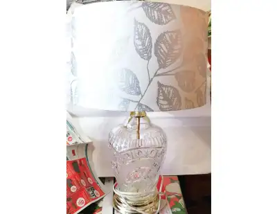 CUT GLASS TABLE LAMP 24" TALL, View more