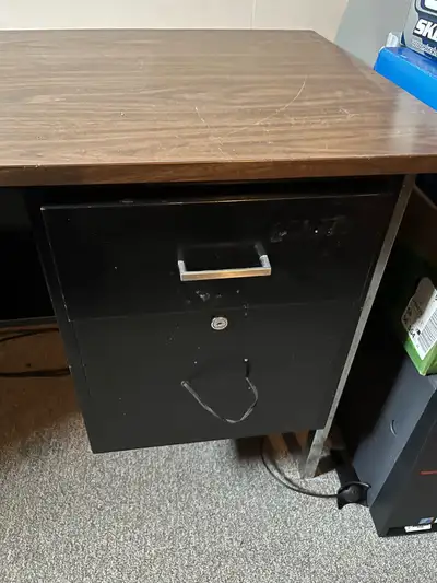 free desk metal frame wood top , View more