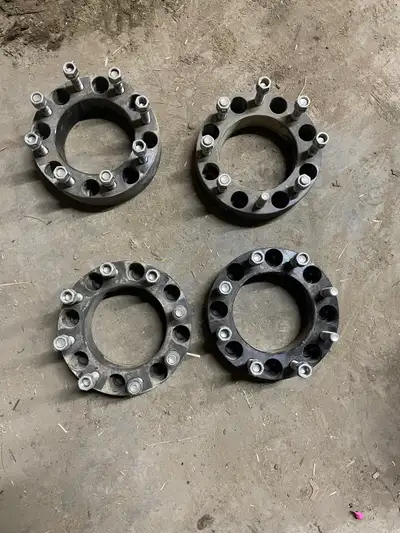 75$ 8x170 ford wheel spacers 2 inch Missing 3 lug nuts