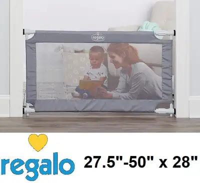 REGALO EXTRA WIDE EXPANDABLE PRESSURE MOUNTED MESH GATE , View more