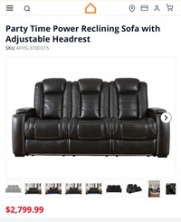 Ashley Leather Couch and Chair POWER Recliner
