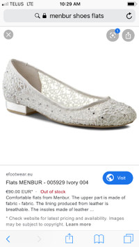 Menbur manderley flat bridal shoes