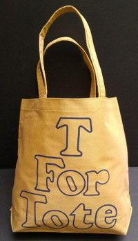 New fashionable beige T is for Tote bag REDUCED!