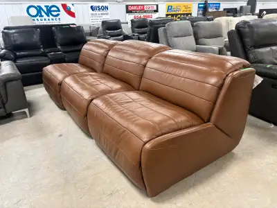 top grain leather power  recline sofa  - DEMO SALE, View more