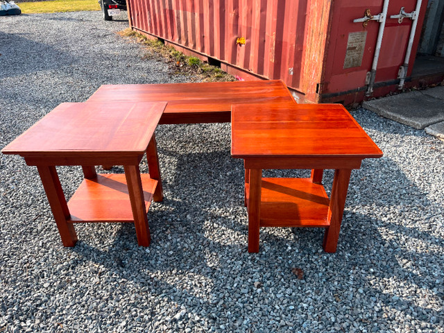 Solid Cherry Wood Coffee Table with 2 Side Tables in Coffee Tables in St. Catharines - Image 3