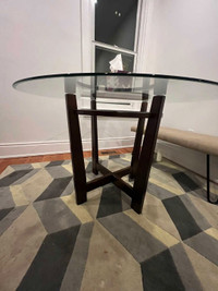 Glass dining table