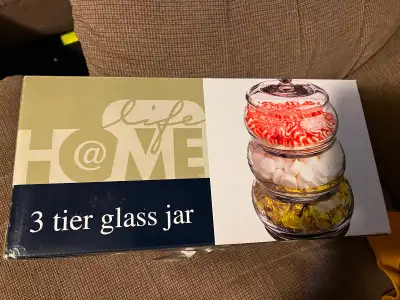 3 tiered glass jar brand new, View more