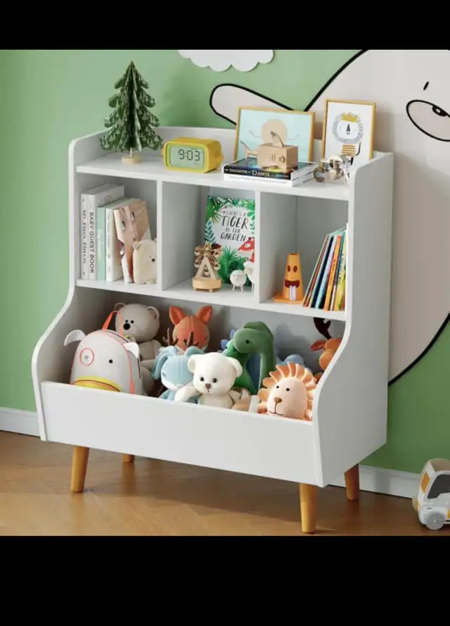Kids Bookshelf and Toy Storage Organizer, Wooden Toddler Bookshe in Bookcases & Shelving Units in Hamilton - Image 7