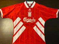1993-1995 Liverpool FC Vintage & Rare Home Soccer Jersey - XL