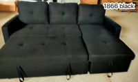 Sectional Pullout Sofa (Black)