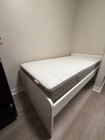 IKEA Twin bed (SLÄKT) & IKEA Mattress (HAUGESUND) , View more