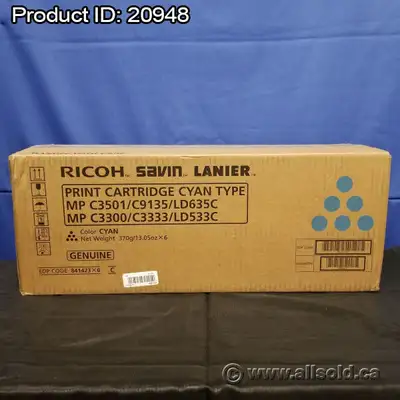 Box of 6 Ricoh Cyan Print Cartridge MP C3501 - P/N 841423, View more