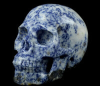 Huge 5.0" Blue Sodalite Crystal Skull! Hand carved, realistic.