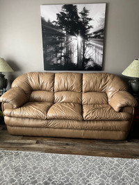 Leather couch & Chair 