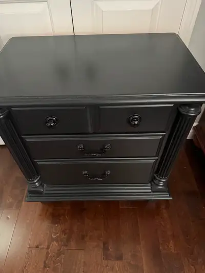 2 Bedside Cabinets, solid wood, Black, View more