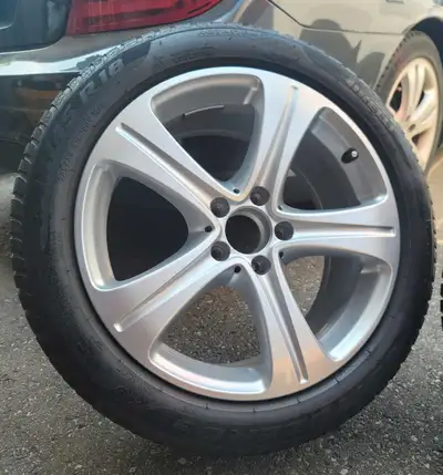 Mint condition, only one flaw as seen in one of the photos. 90% of rubber life, Pirelli winter tires...