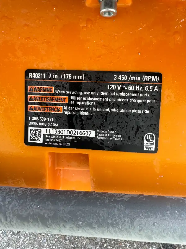 Ridgid Wet Tile Saw (R40211) Table Top Wet Saw 7 inch 120V in Power Tools in City of Toronto - Image 4