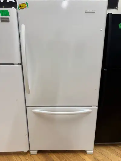  KitchenAid white 33 inch fridge two door, View more