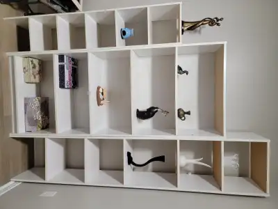 4 white bookshelves / storage organizers, View more