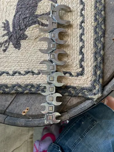 11 piece 3/8 drive crow foot wrench set. 3/8” to 1 1/4” wrenches. I bought them to use on one job bu...