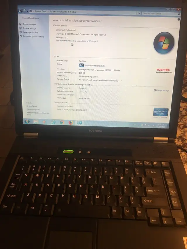 Toshiba Tectra A 3 Windows 7 pro Laptops $ 50.0062864744590595121