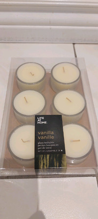 *Brand New* Vanilla Glass Tealights Pack of 6 (Large size)