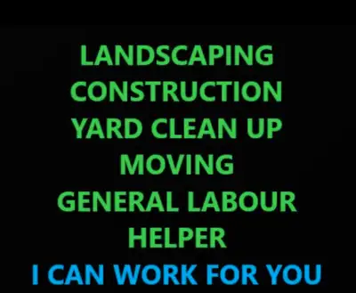Hardworking and reliable individual looking for work in GTA. I'm available and open to helping with...
