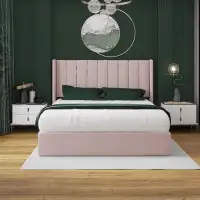 Brand New Upholstered Queen Size Beds | Velvet King Bedframes