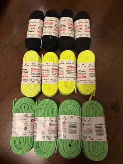 $2 Premium Hockey Skate Laces Junior to Adult Length, View more