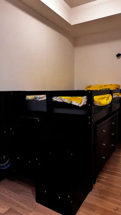 Junior Stairway Mid Loft Bed with Desk & Storage, View more