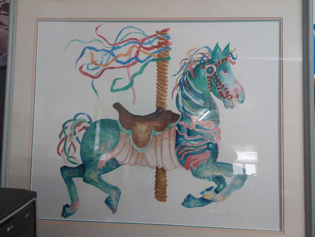 Carousel horse framed painting  in Arts & Collectibles in London