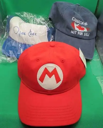 3 UNIQUE BALL CAPS HATS - OPC / NINTENDO / CANADA NOT FOR SALE, View more