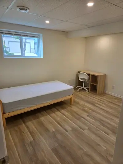 One private bedroom available for rent in a newly finished basement suite on a month to month basis...
