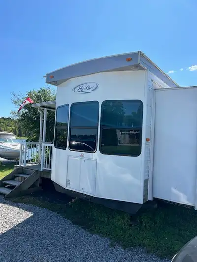Well maintained park model trailer for sale - hard roof, deck, shed included or sold separately. Ask...