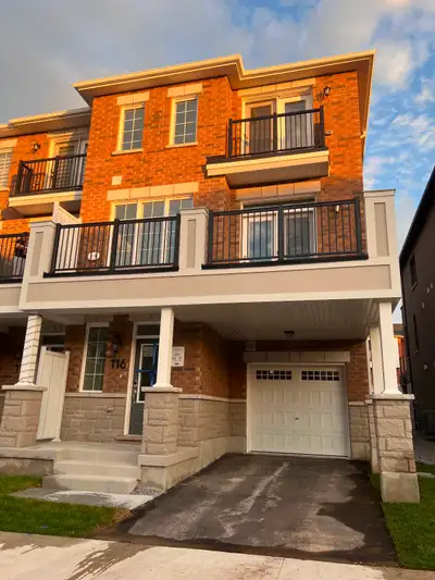 Brand new, never-lived-in end-unit townhome available for rent in Barrie at 116 Ennerdale St. This b...