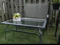 Patio garden and sofa bench glider and coffee table set