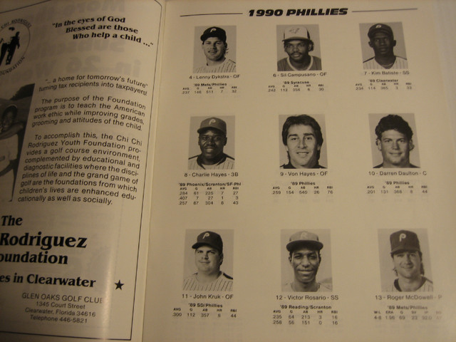 1990 PHILADELPHIA PHILLIES SPRING TRAINING PROGRAM JACK RUSSELL in Arts & Collectibles in London - Image 3