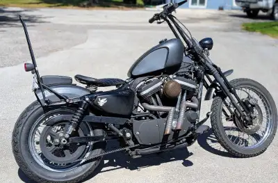 This is not your average Sportster. This custom-built Iron 883 has a full Mad Max-inspired look with...