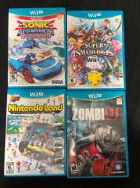 Nintendo Wiuu games - Smash bros - Zombiu, Nintendo land, sonic