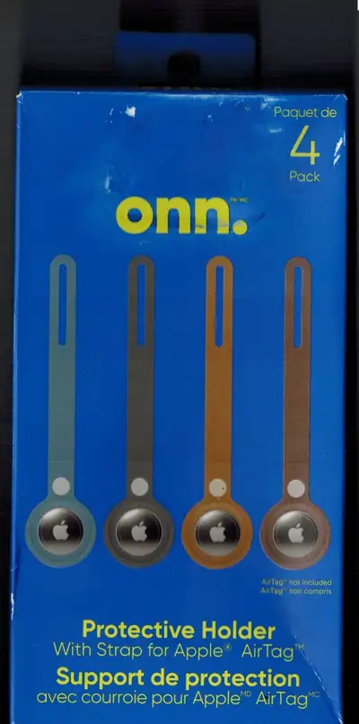 Protective Holder with Strap for Apple AirTag Vegan Leather, View more