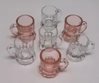 Vintage collectible Federal Glass tiny beer mug shot glasses