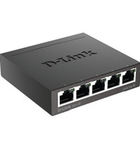 D-Link 5 Port Gigabit Unmanaged Metal Desktop Switch, Plug and p
