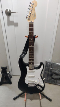 Vintage Black Fender Stratocaster Electric Guitar