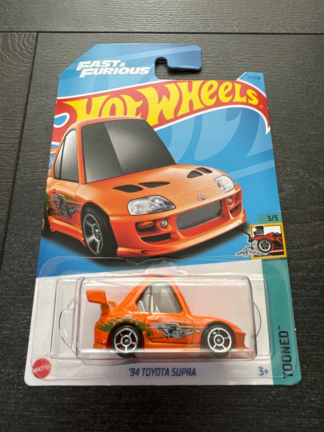 HotWheels ‘94 Toyota Supra Orange #211 Tooned in Toys & Games in City of Toronto - Image 2